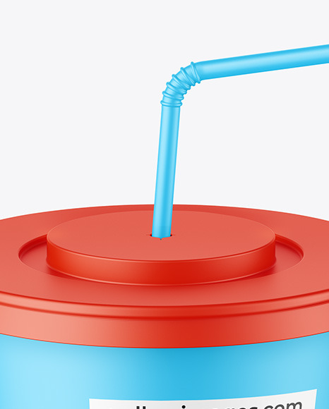 Matte Drink Cup W/ Straw Mockup