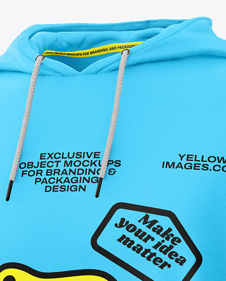 Oversize Hooded T-Shirt Mockup - Half Side View