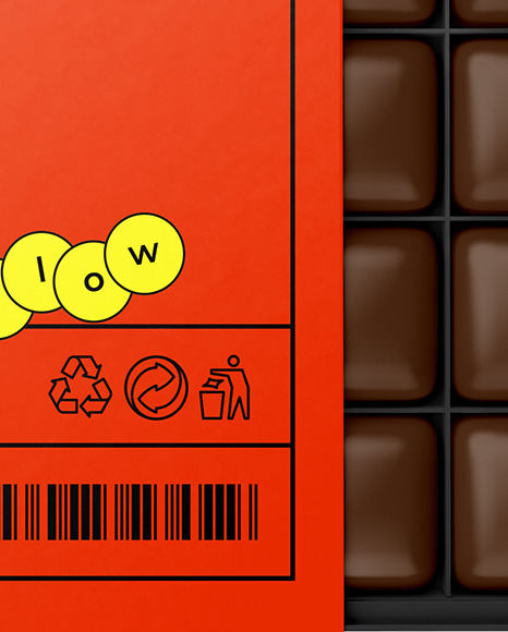 Box of Chocolate Sweets Mockup