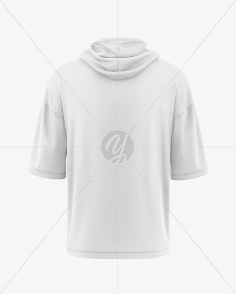 Oversize Hooded T-Shirt Mockup - Back View