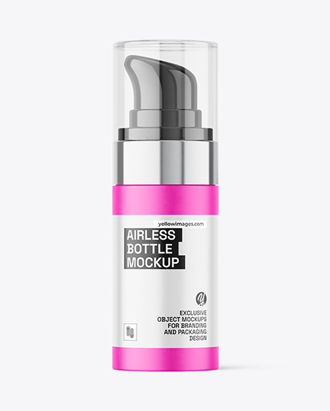 Matte Airless Bottle Mockup - Amber+Airless+Pump+Bottle+Mockup+In+Bottle+Mockups+On+Yellow