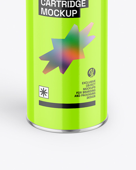 Glossy Butane Gas Cartridge Mockup