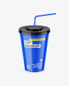 Glossy Drink Cup W/ Straw Mockup