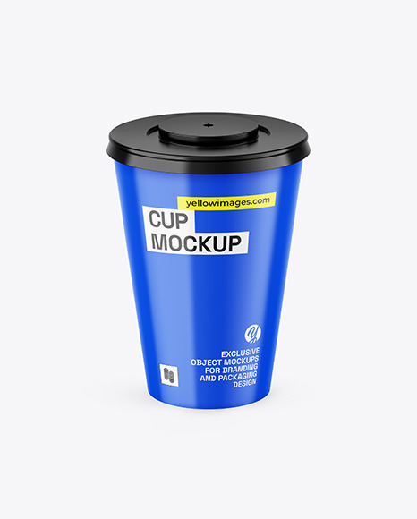 Glossy Drink Cup W/ Straw Mockup