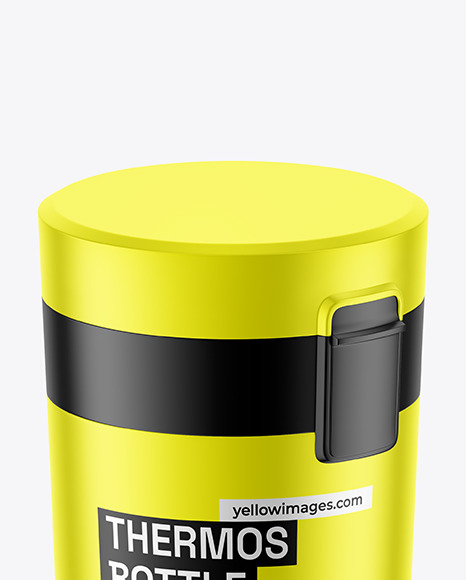 Metallic Thermos Bottle Mockup