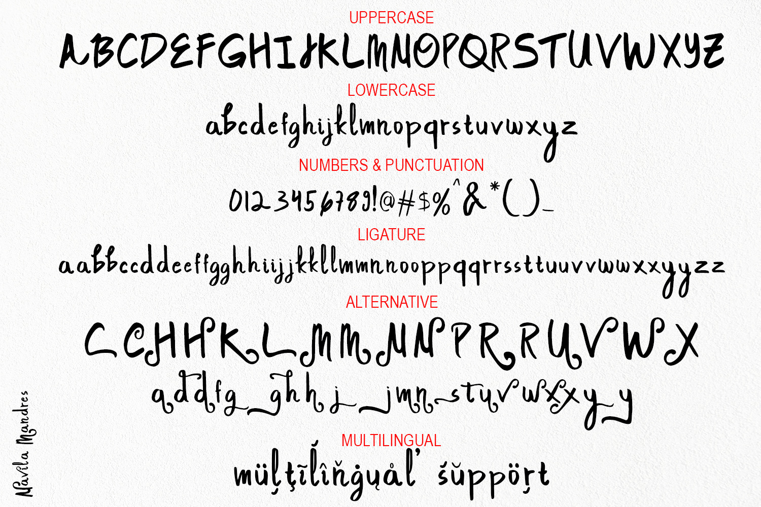 navila Mandres - Hand Drawn Font