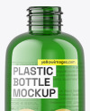 500ml Green Plastic Bottle w/ Liquid Mockup