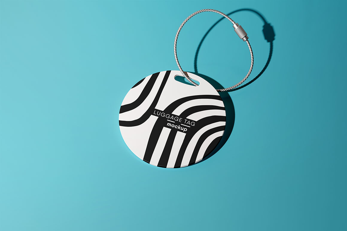 Round Luggage Tag Mockup