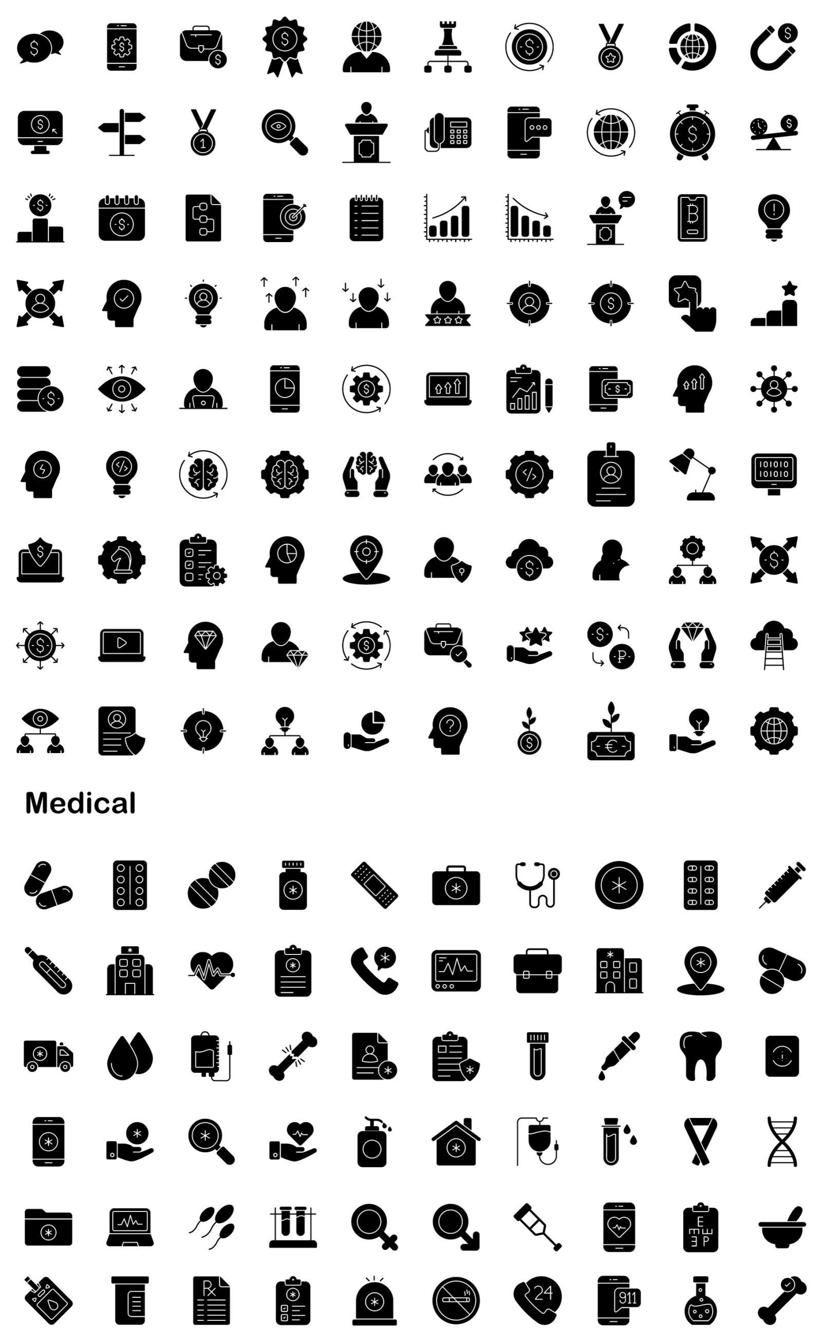 3000+ Glyph Vector Icons 3000+ Glyph Vector Icons