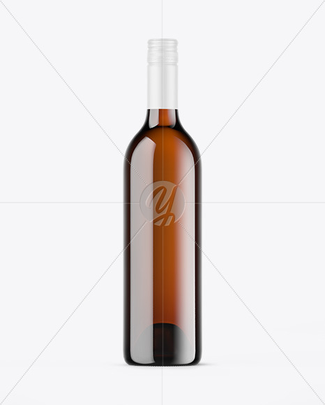 Amber Glass White Wine Bottle Mockup