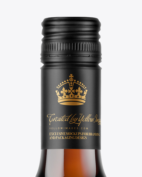 Amber Glass White Wine Bottle Mockup