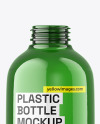 1500ml Green Plastic Bottle w/ Liquid Mockup