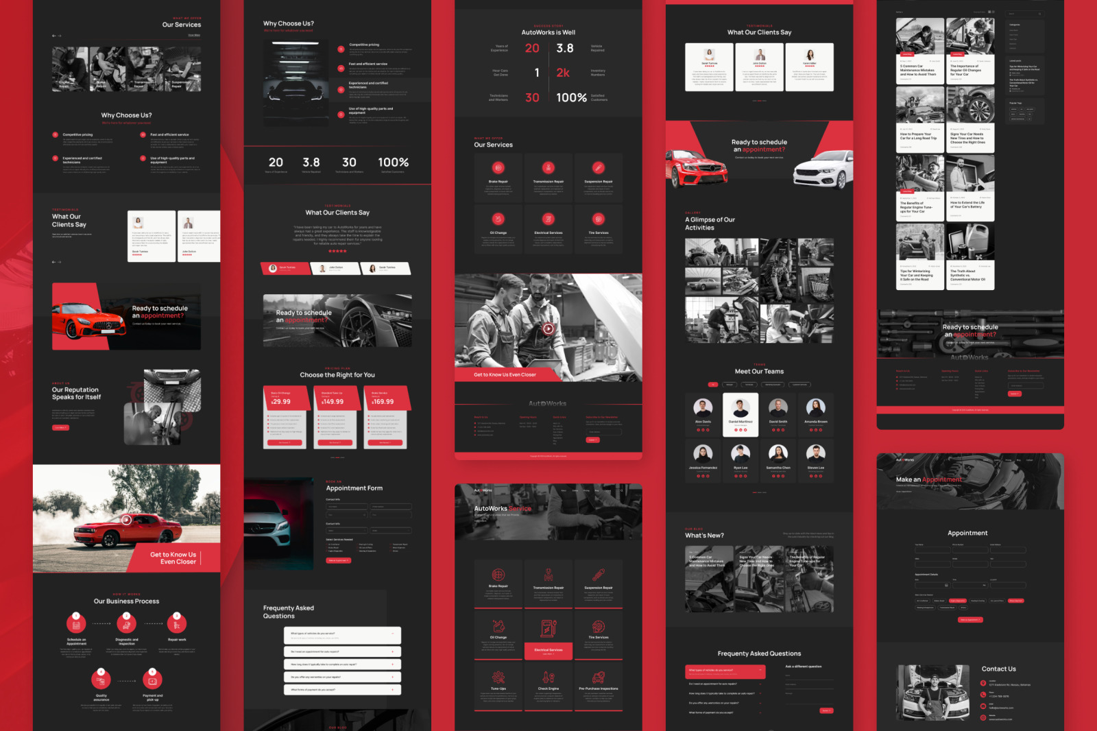 AutoWorks – Auto Repair Website Design UI Template