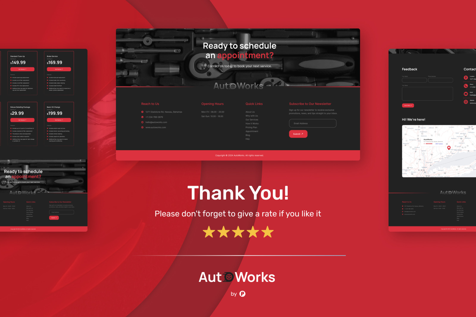 AutoWorks – Auto Repair Website Design UI Template