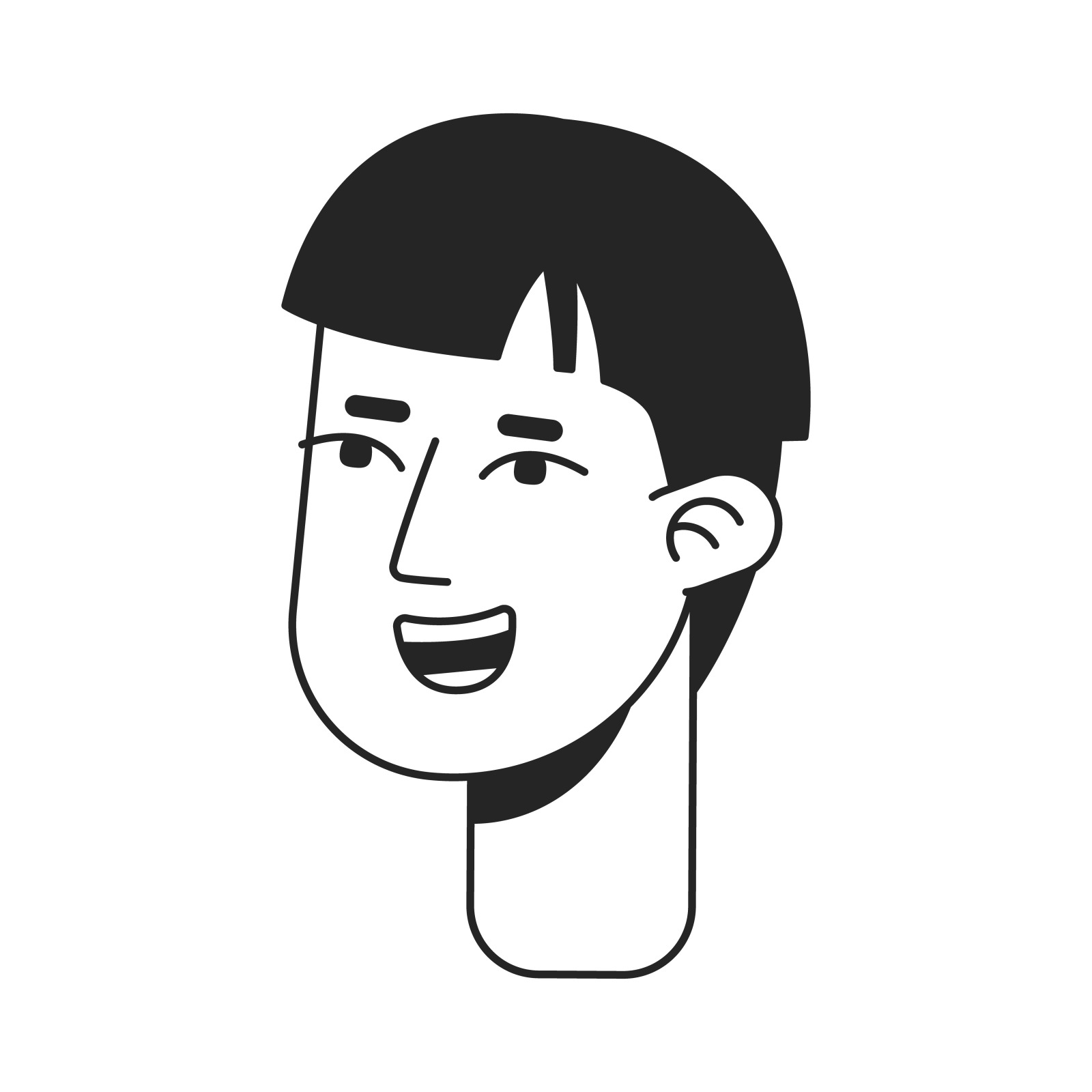 Summer vacation flat line bw vector character heads pack Summer vacation flat line bw vector character heads pack