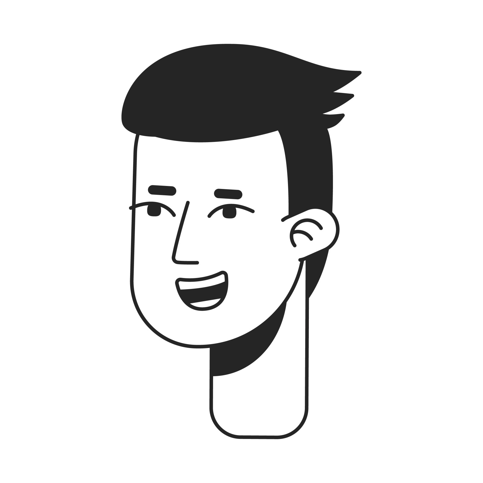 Summer vacation flat line bw vector character heads pack Summer vacation flat line bw vector character heads pack