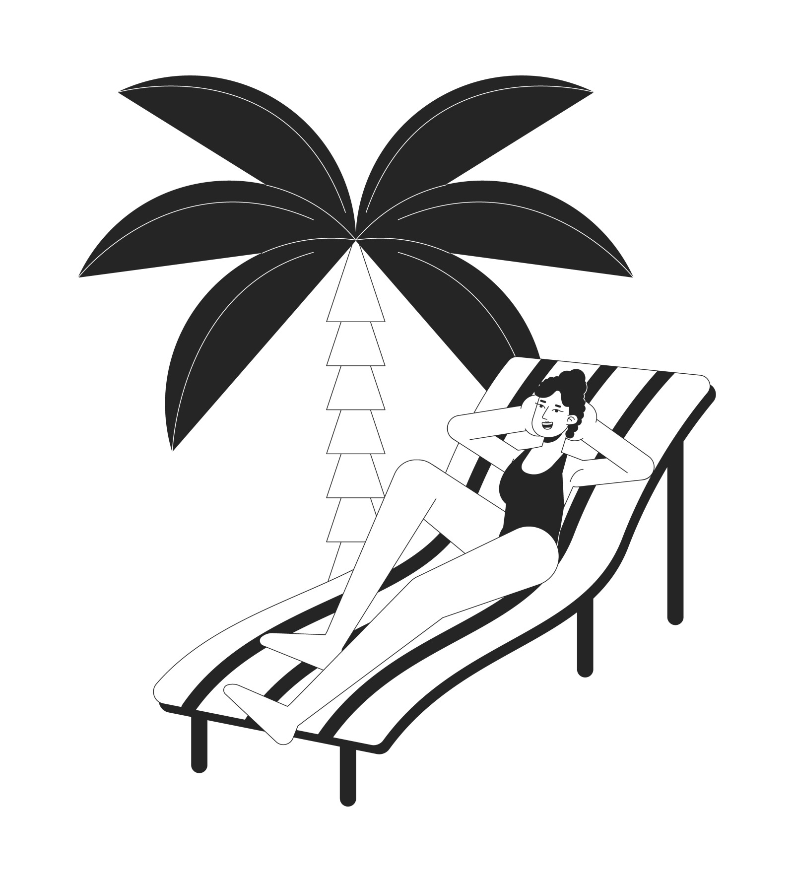 Vacation travellers bw concept vector spot illustrations pack Vacation travellers bw concept vector spot illustrations pack