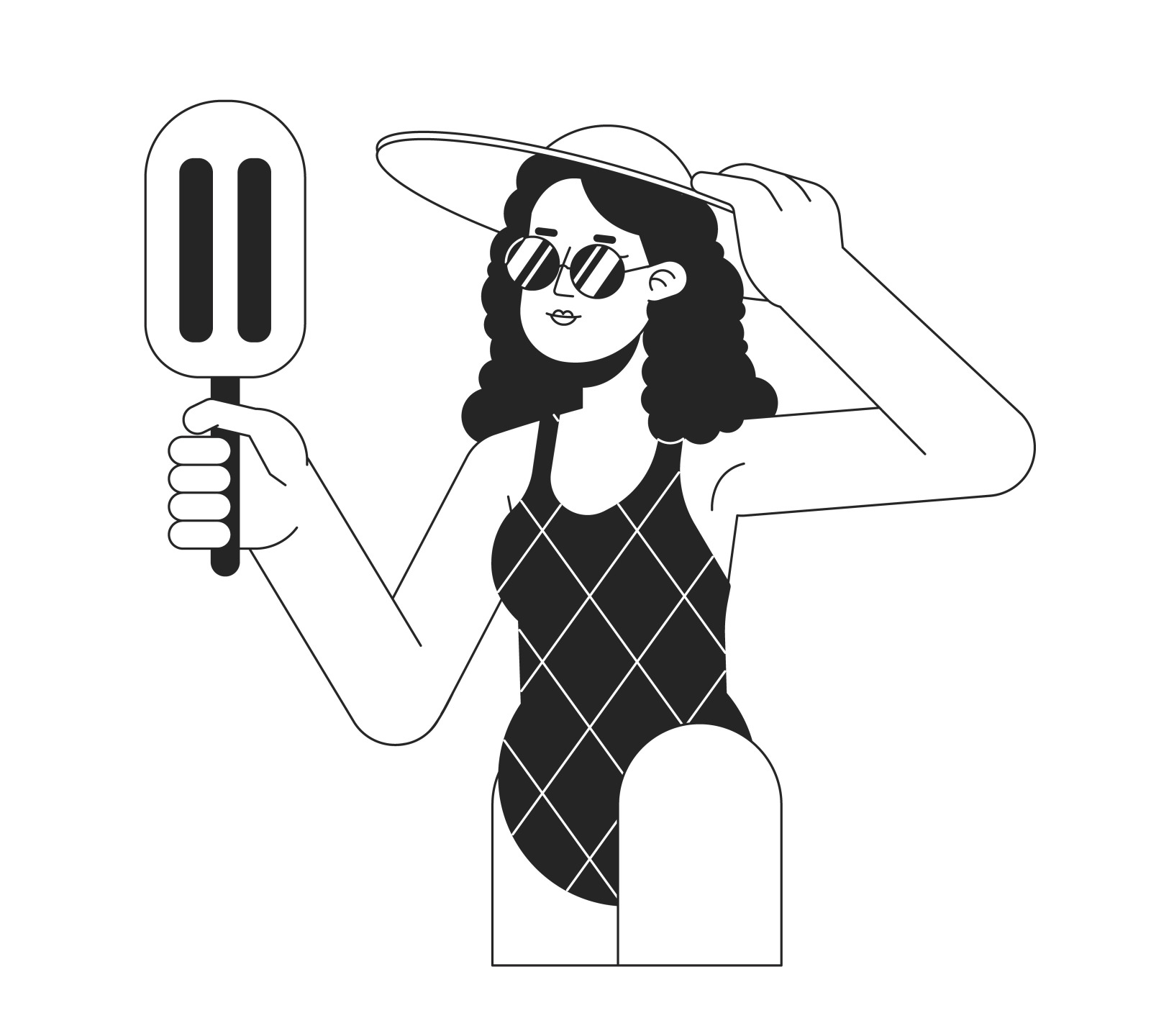 Vacation travellers bw concept vector spot illustrations pack Vacation travellers bw concept vector spot illustrations pack