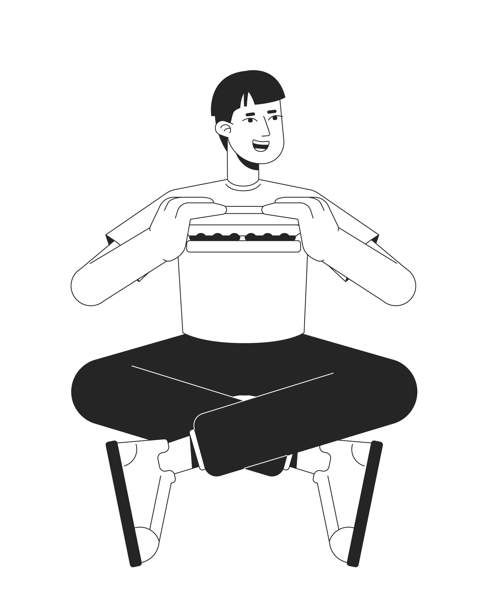 Summer beach people flat line black white vector characters pack Summer beach people flat line black white vector characters pack