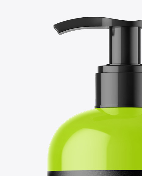 Glossy Cosmetic Bottle With Pump Mockup