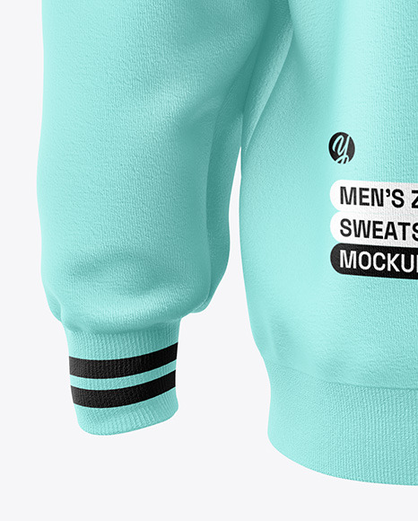 Men’s Zip Sweatshirt Mockup - Back View