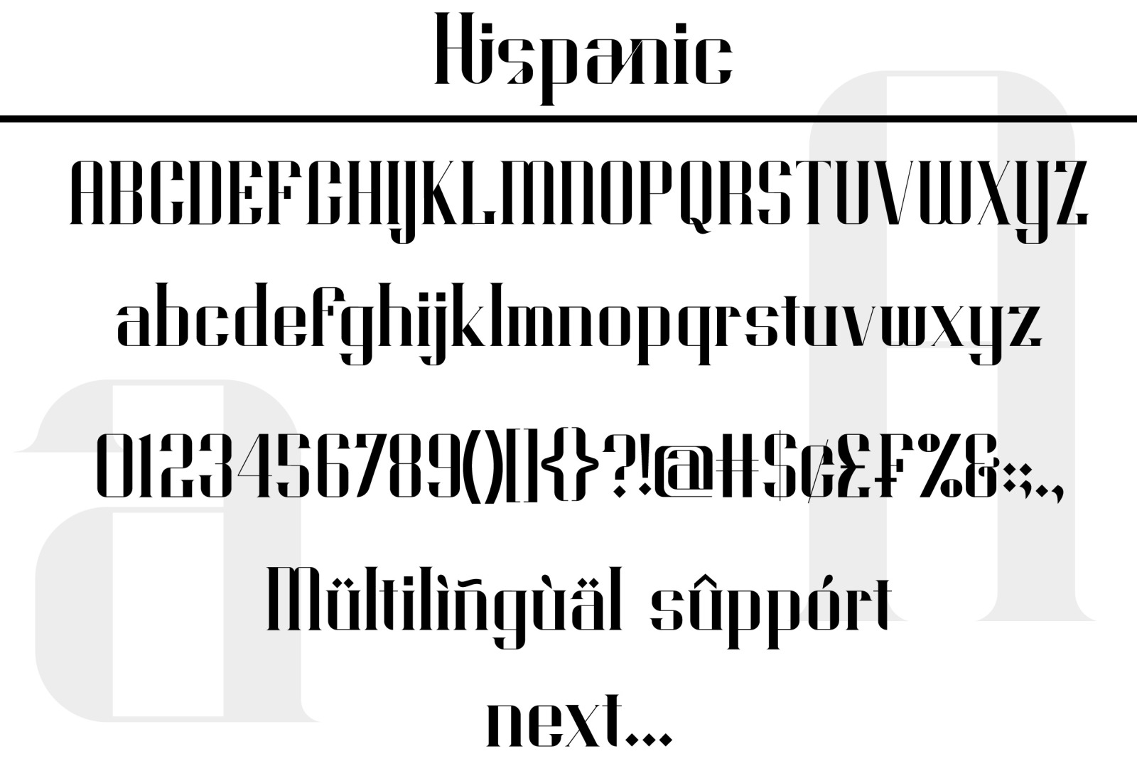 Hispanic - Modern serif font