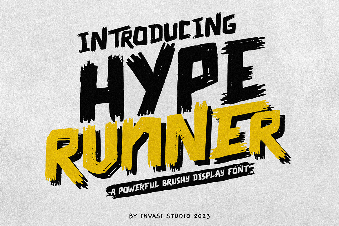 Hype Runner - Brushy Display Font Hype Runner - Brushy Display Font