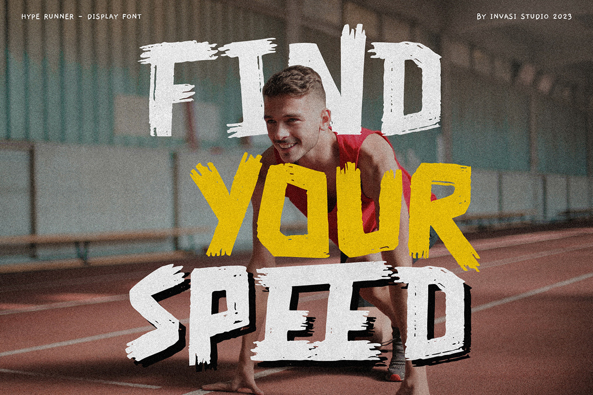 Hype Runner - Brushy Display Font Hype Runner - Brushy Display Font
