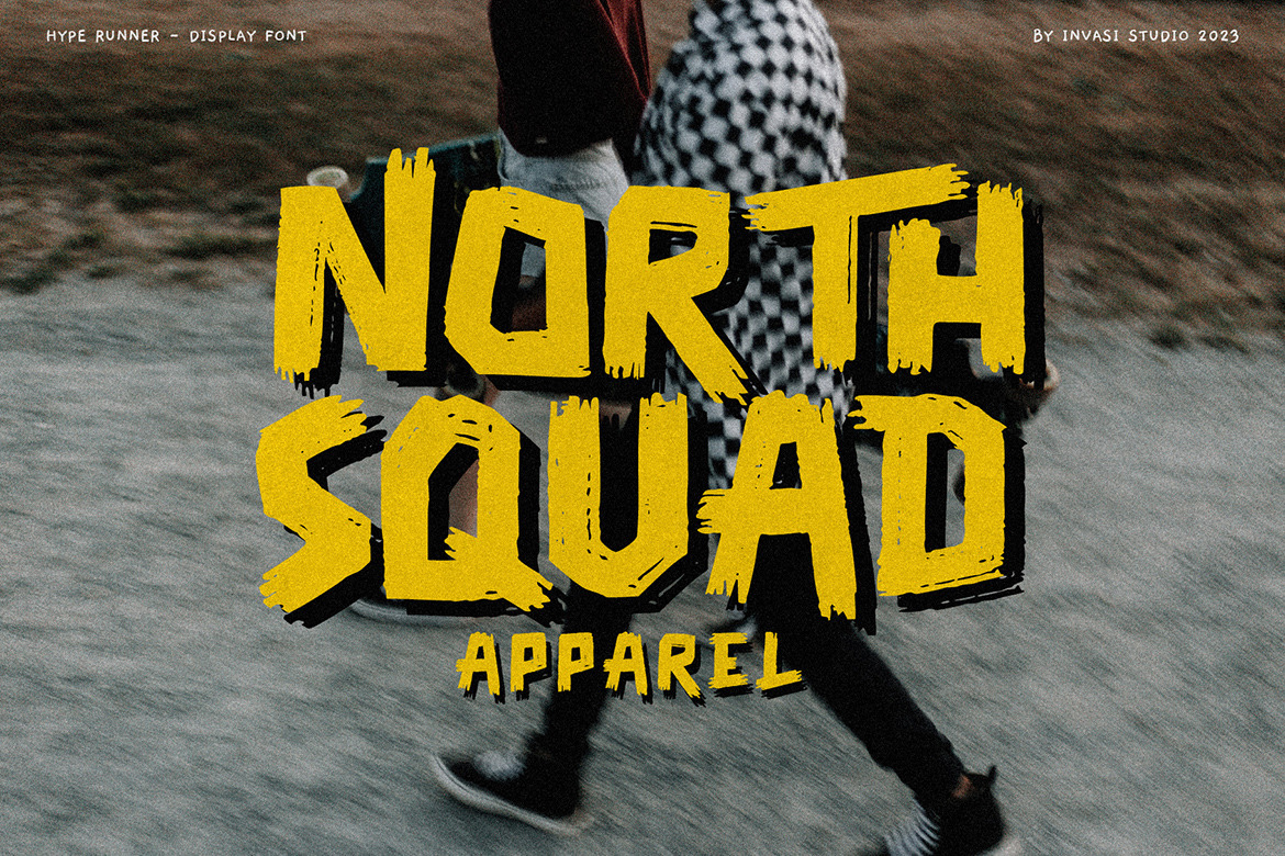 Hype Runner - Brushy Display Font Hype Runner - Brushy Display Font
