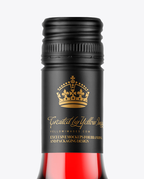Clear Glass Red Wine Bottle Mockup