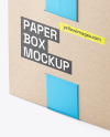 Kraft Paper Gift Box w/ Bow Mockup