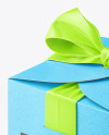Kraft Paper Gift Box w/ Bow Mockup