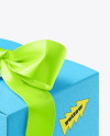 Kraft Paper Gift Box w/ Bow Mockup