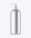 Matte Metallic Cosmetic Bottle With Pump Mockup