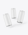 Three Cans W/ Matte Finish Mockup