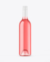 Clear Glass Pink Wine Bottle Mockup