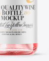 Clear Glass Pink Wine Bottle Mockup