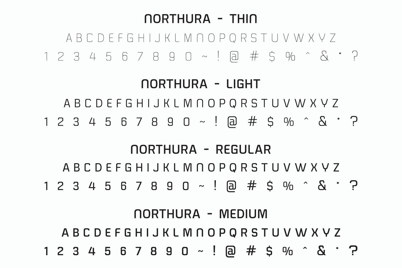 Northura - Modern Sans Family Northura - Modern Sans Family