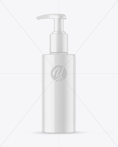 Glossy Cosmetic Bottle With Pump Mockup