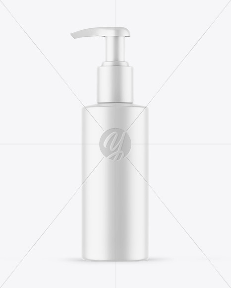 Matte Cosmetic Bottle With Pump Mockup