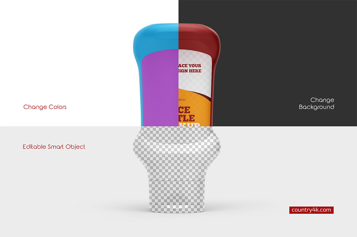 Sauce Plastic Bottle Mockup Set Sauce Plastic Bottle Mockup Set