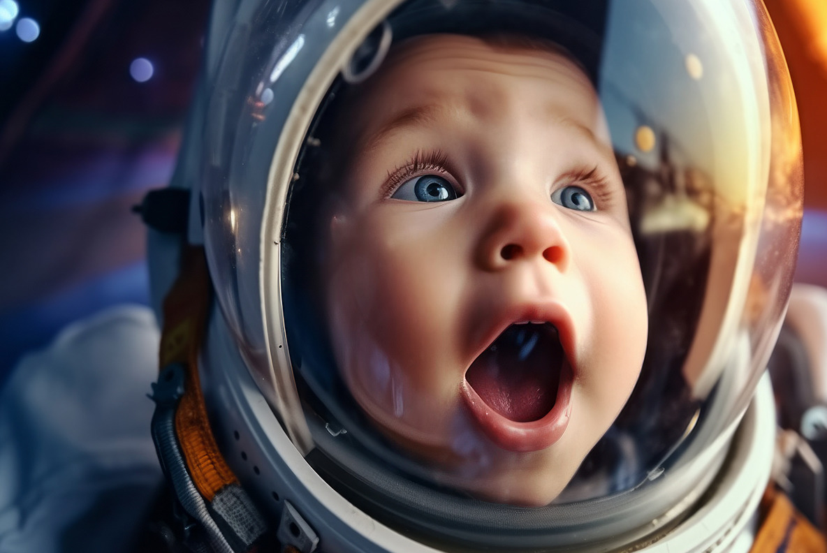 Baby Astronaut. 25 photorealistic illustrations