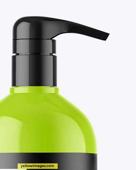 Glossy Cosmetic Bottle With Pump Mockup