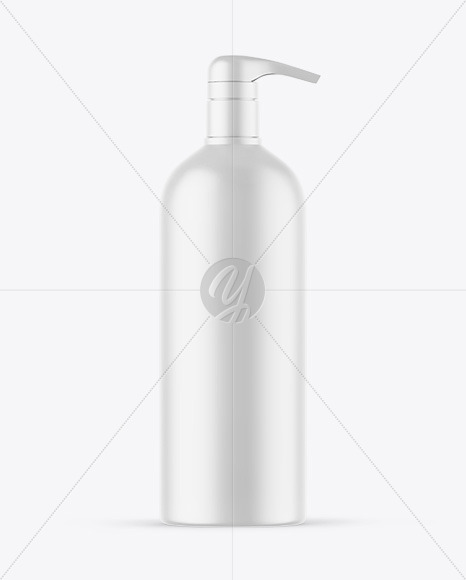 Matte Cosmetic Bottle With Pump Mockup