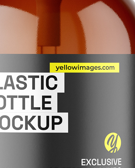 Amber Plastic Bottle w/ Pump Mockup