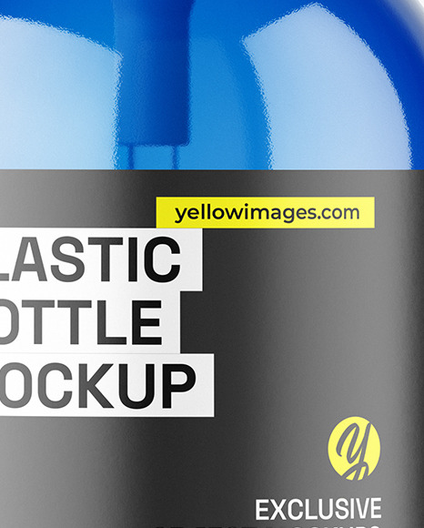 Blue Plastic Bottle w/ Pump Mockup Blue Plastic Bottle w/ Pump Mockup