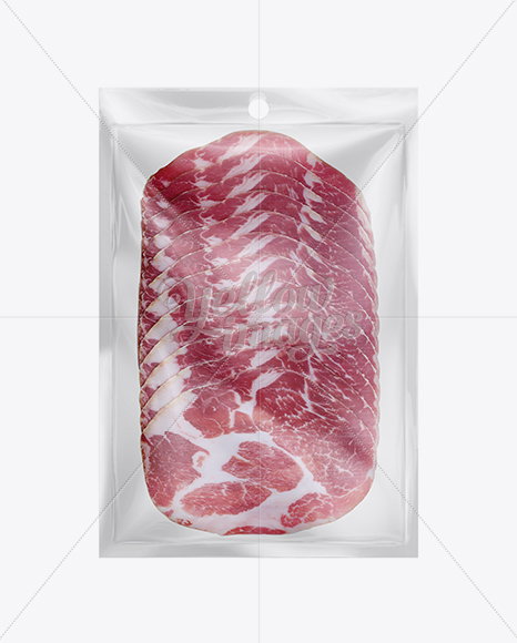 Plastic Vacuum Bag W/ Sliced Capicola Mockup