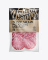 Plastic Vacuum Bag W/ Sliced Classic Salami Mockup