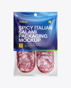 Plastic Vacuum Bag W/ Spicy Italian Salami Mockup