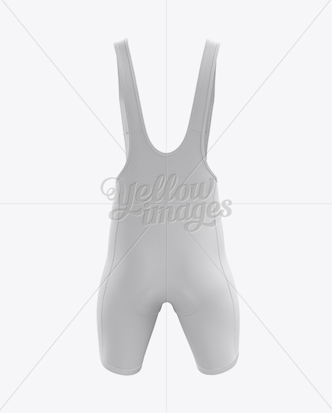 Men's Cycling Bib Shorts Mockup - Back View